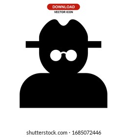 detective man icon or logo isolated sign symbol vector illustration - high quality black style vector icons
