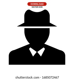 detective man icon or logo isolated sign symbol vector illustration - high quality black style vector icons
