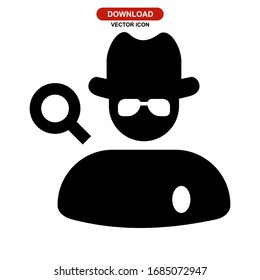 detective man icon or logo isolated sign symbol vector illustration - high quality black style vector icons
