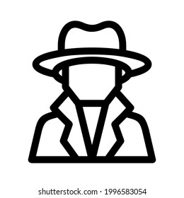 icono de detective man o logotipo símbolo de signo aislado ilustración vectorial - iconos vectoriales de estilo negro de alta calidad
