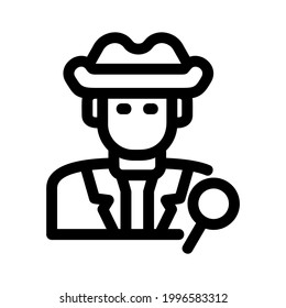 detective man icon or logo isolated sign symbol vector illustration - high quality black style vector icons
