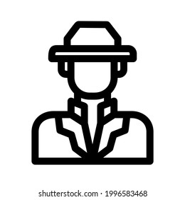 detective man icon or logo isolated sign symbol vector illustration - high quality black style vector icons
