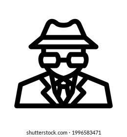 icono de detective man o logotipo símbolo de signo aislado ilustración vectorial - iconos vectoriales de estilo negro de alta calidad
