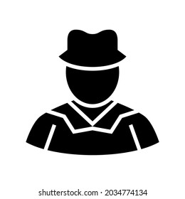 detective man icon or logo isolated sign symbol vector illustration - high quality black style vector icons
