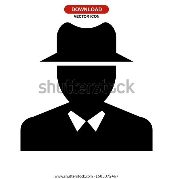 Detective Man Icon Logo Isolated Sign Stock Vector (Royalty Free ...