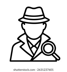 Detective man icon on white background vector
Vector line profession icon