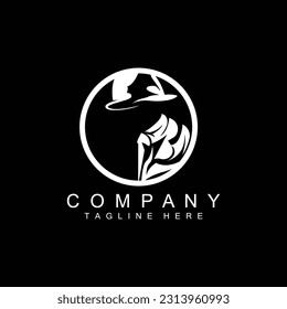 Detective Man Logo Design, Mafia Detective Fashion Tuxedo And Hat Illustration Vector, BlackMan Businesman Icon