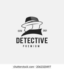 Detective man logo line art detective detective man icon illustration