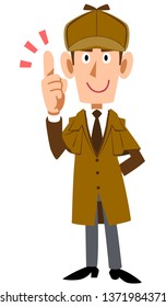 Detective man making a forefinger