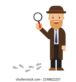 Detective e investigación de fondo blanco