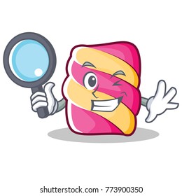Detective marshmallow character cartoon style