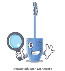 Detective mascara brush in the cartoon shape
