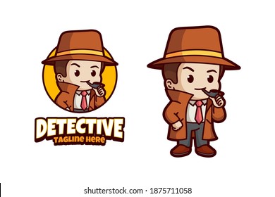 Detective mascot logo design template