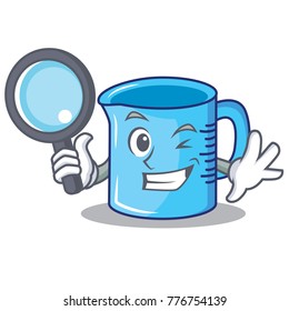 Detective measuring cup character cartoon