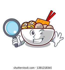 Detective meatball in the a mascot shape
