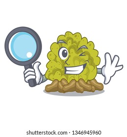 Detective miniature green coral reef with mascot