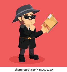 detective monkey holding secret file