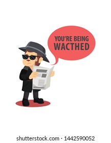 Detective Monkey With Watched Isolated White