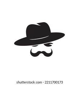 detective con bigote diseño de ilustración de icono simple