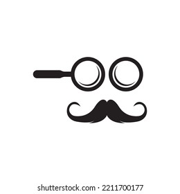 detective with moustache simple icon illustration design