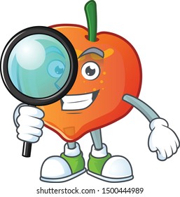 Detective nectarine character mascot funny shape cartoon.