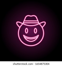 Icono del neón detective. Línea delgada simple, contorno vector de iconos emoji para ui y ux, sitio web o aplicación móvil