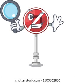 Detective no left turn isolated with character