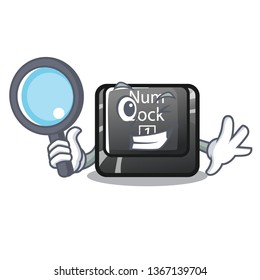 Detective num lock in the cartoon shape