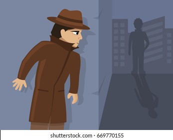 Detective is on the case, vector illustration.