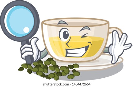 Detective oolong tea isolated in the mascot