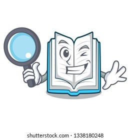 Detective opened book isolated in the character
