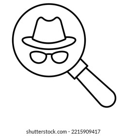 Icono del vector de contorno de detectives que puede modificar o editar fácilmente

