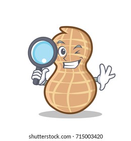 Detective peanut character cartoon style