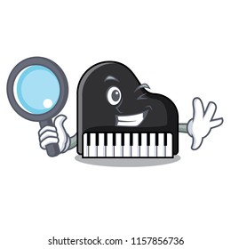 Detective piano character cartoon style