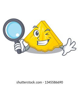 Detective pineapple slice isolated in the mascot