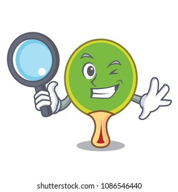 Detective ping pong racket character cartoon