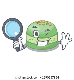 Detective pistachio cake in the cartoon fridge