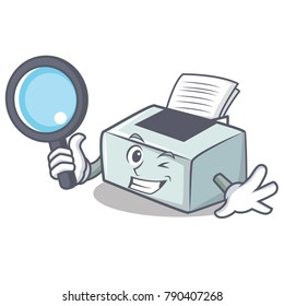 Detective printer character cartoon style