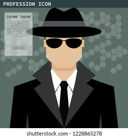 Detective profession icon.vector illustration
