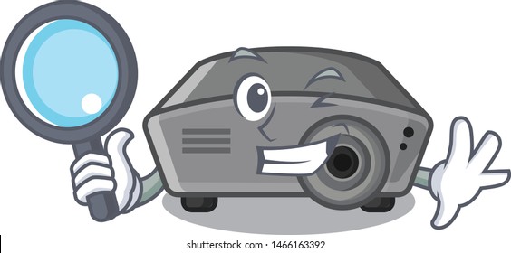 Detective projector isolated with on the mascot