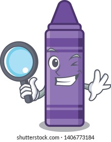 Detective purple crayon in the cartoon shape