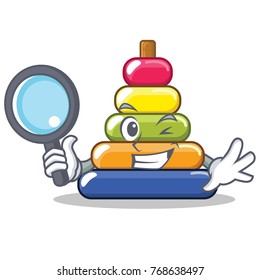 Detective pyramid ring character cartoon