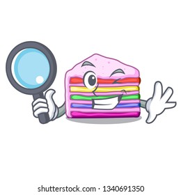 Detective rainbow cake isolated in the character