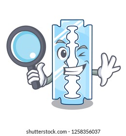 Detective razor blade a on shape cartoon