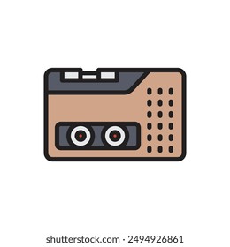 Ilustración vectorial de iconos de grabadora de detectives