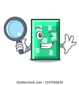 Detective rectangle character cartoon style