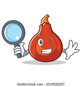 Detective red kuri squash character cartoon