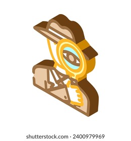 detective search magnifying glass isometric icon vector. detective search magnifying glass sign. isolated symbol illustration