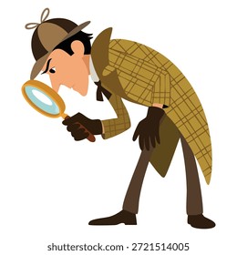 Detetive Sherlock Holmes personagem vetor ilustração com lente de aumento perfeito para mistério crime investigação história ou design criativo temático detetive