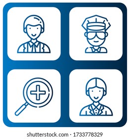 Detective Simple Icons Set. Contains Such Icons As Officer, Cop, Zoom In, Can Be Used For Web, Mobile And Logo